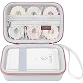 Elonbo Carrying Case for ORGBRO X1 Label Maker Machine, Portable Bluetooth Label Printer Storage Holder, Wireless Built-in Cutter Small Label Makers Handheld Sticker Maker Travel Bag, White