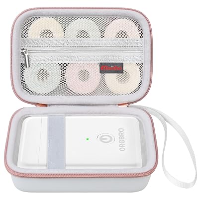 Elonbo Carrying Case for ORGBRO X1 Label Maker Machine, Portable Bluetooth Label Printer Storage Holder, Wireless Built-in Cutter Small Label Makers Handheld Sticker Maker Travel Bag, White