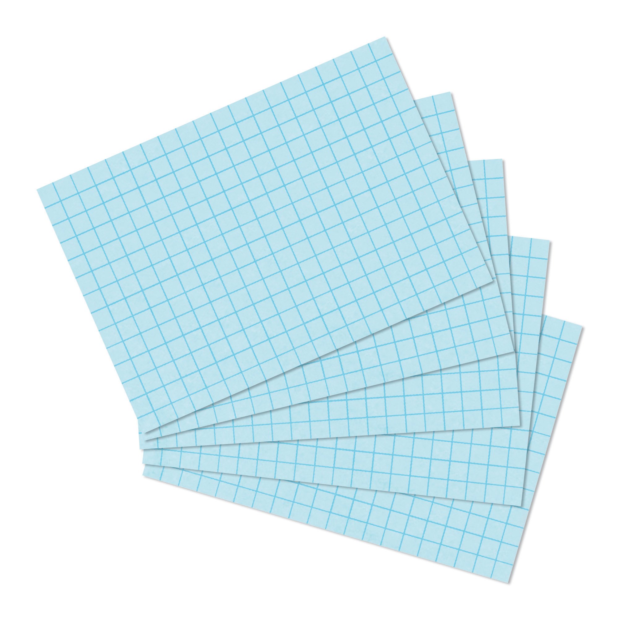 herlitz A6 Index Cards Squared Blue (Pack of 100)