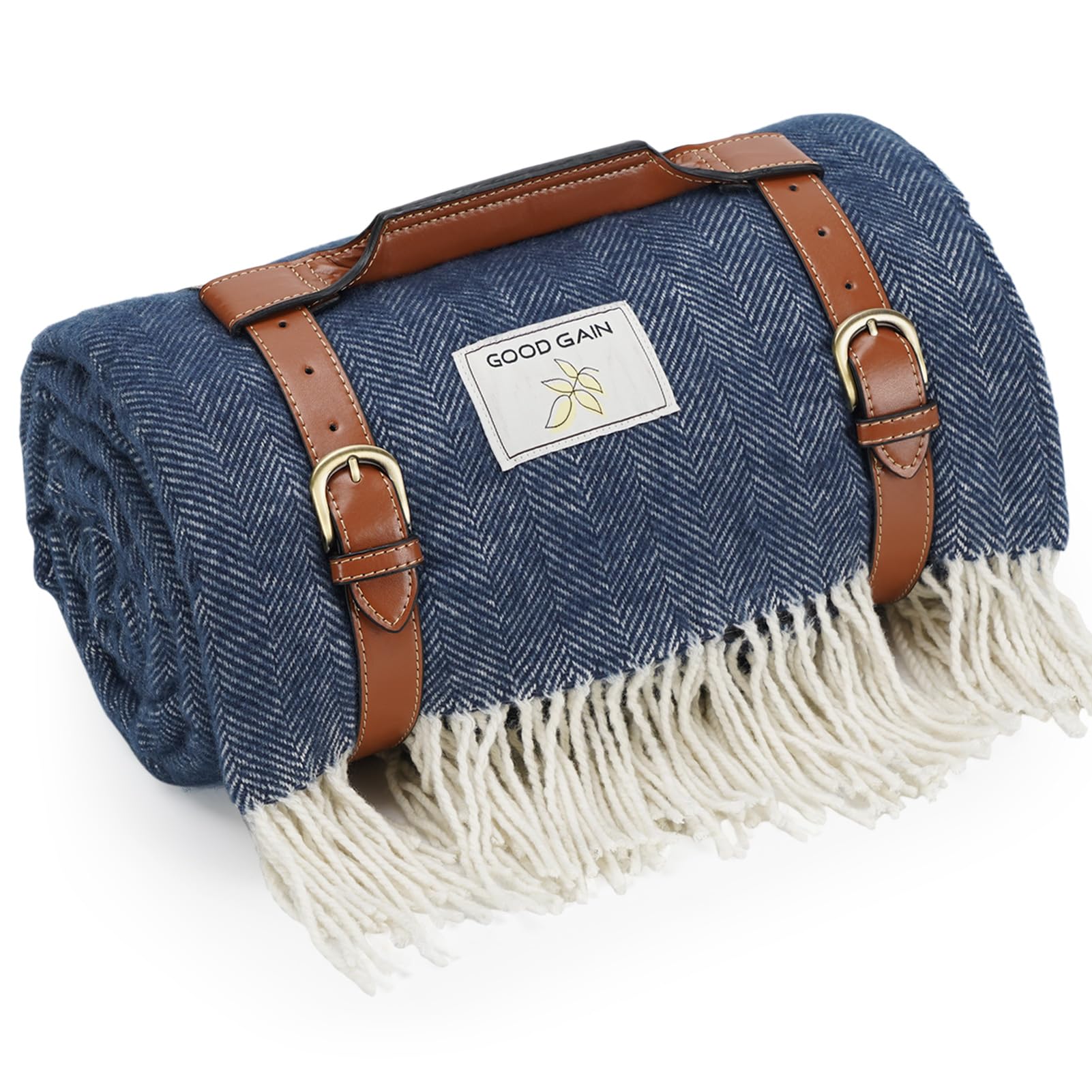 Photo 1 of Waterproof Picnic Blankets- Extra Large Outdoor Blanket Foldable, Beach Blanket with PU Handles, Sandproof Picnic Mat for Hiking, Camping, Lawn, Park, Grass. Blue