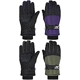 SATINIOR 2 Pairs Kids Waterproof Winter Snow Gloves Ski Gloves for Boy Girl Outdoor Warm Thickening Snowboar