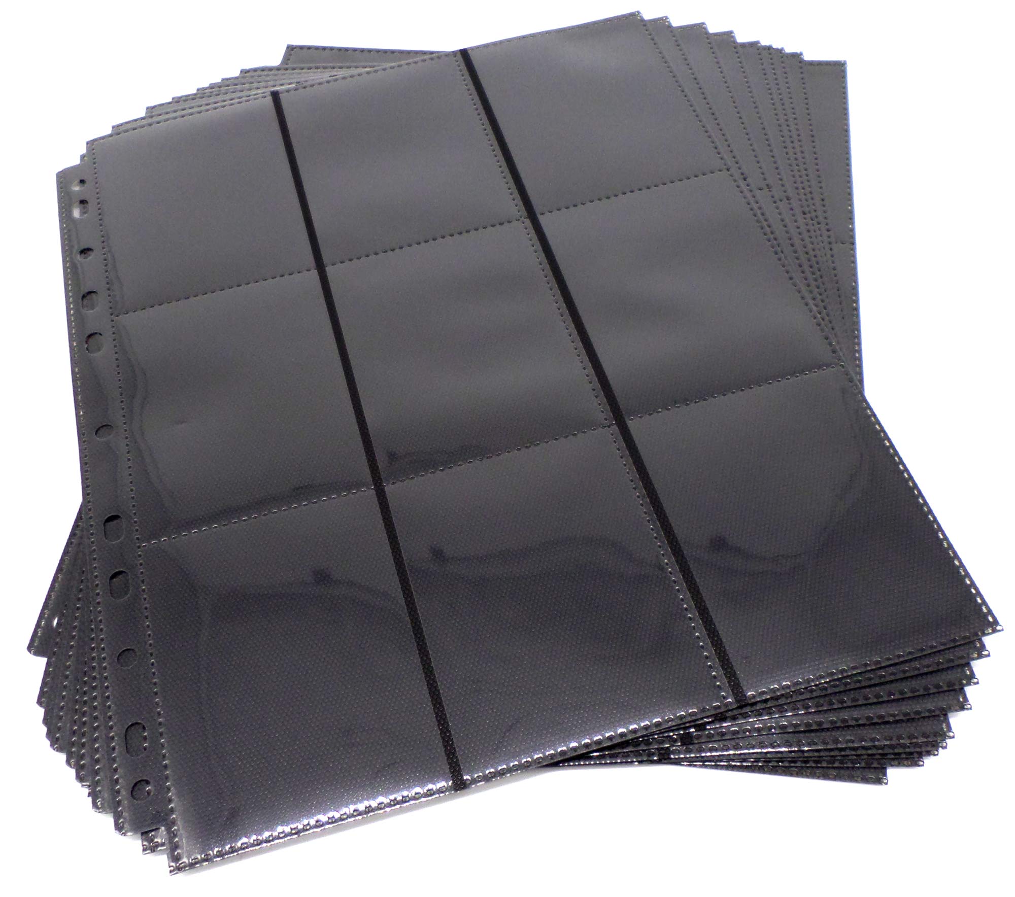 docsmagic.de 10 18-Pocket Pages Black - Sideloading - 11 Holes - MTG PKM YGO