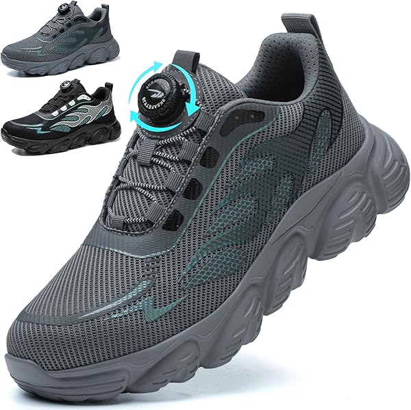 Mitudidi Sicherheitsschuhe Herren Unisex Stahlkappenschuhe Sportliche Arbeitsschuhe Damen Atmungsaktiv Safety Shoes for Men Leicht Stahlkappenschuhe 38-46 EU