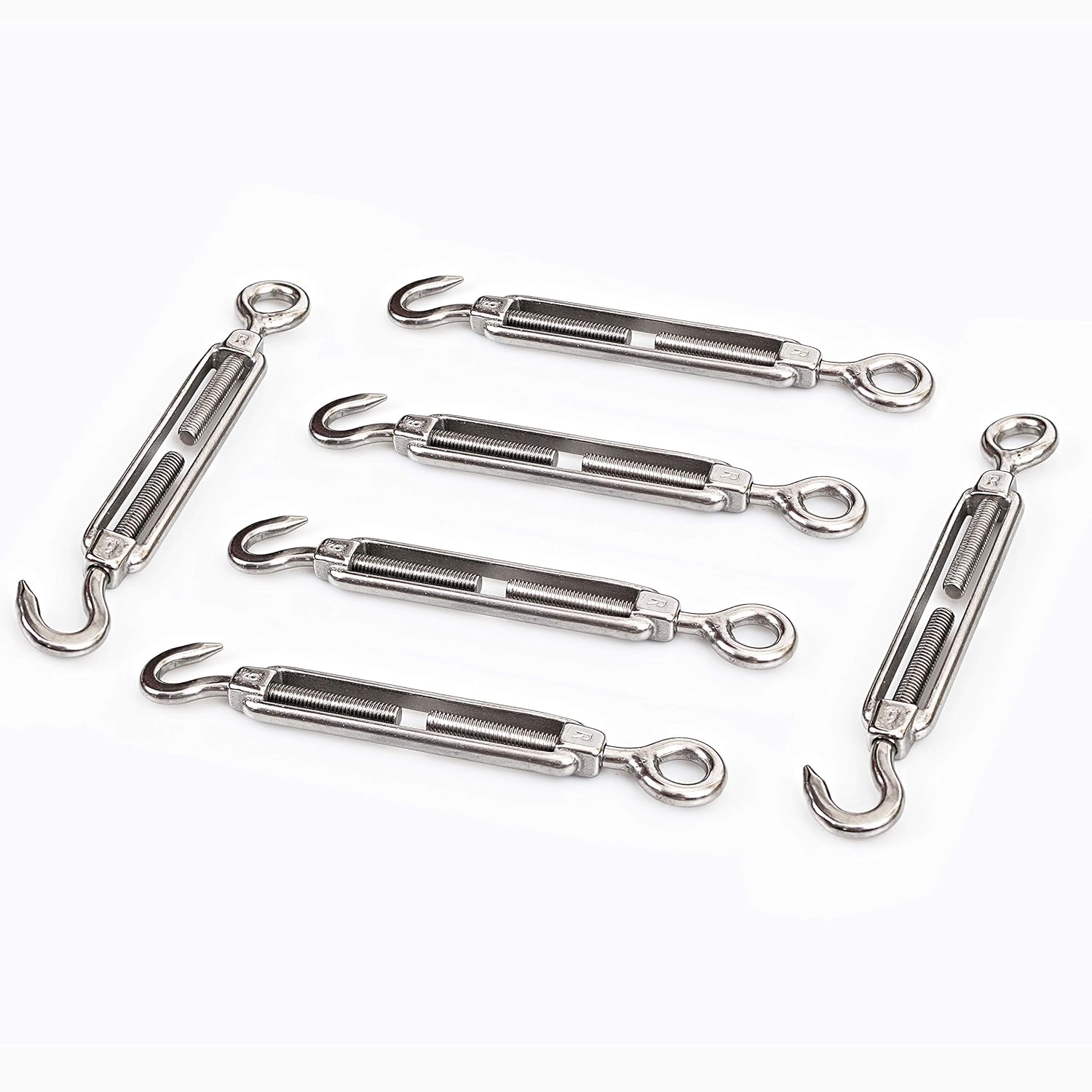 Cozihom, M6 Hook & Eye/C to O Turnbuckle 304 Stainless Steel, Hardware Kit for Wire Rope Tension