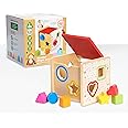 Early Learning Centre Wooden Shape Sorter, Fine Motor Skills, Problem Solving, Hand Eye Coordination, Kids Toys for Ages 18 Month, Amazon Exclusive