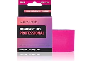 HARUTO Sports Kinesiology Tape Professional Roll-Type (Pink), Latex Free Athletic Tape for Pain Relief, Extreme Therapeutic Elastic