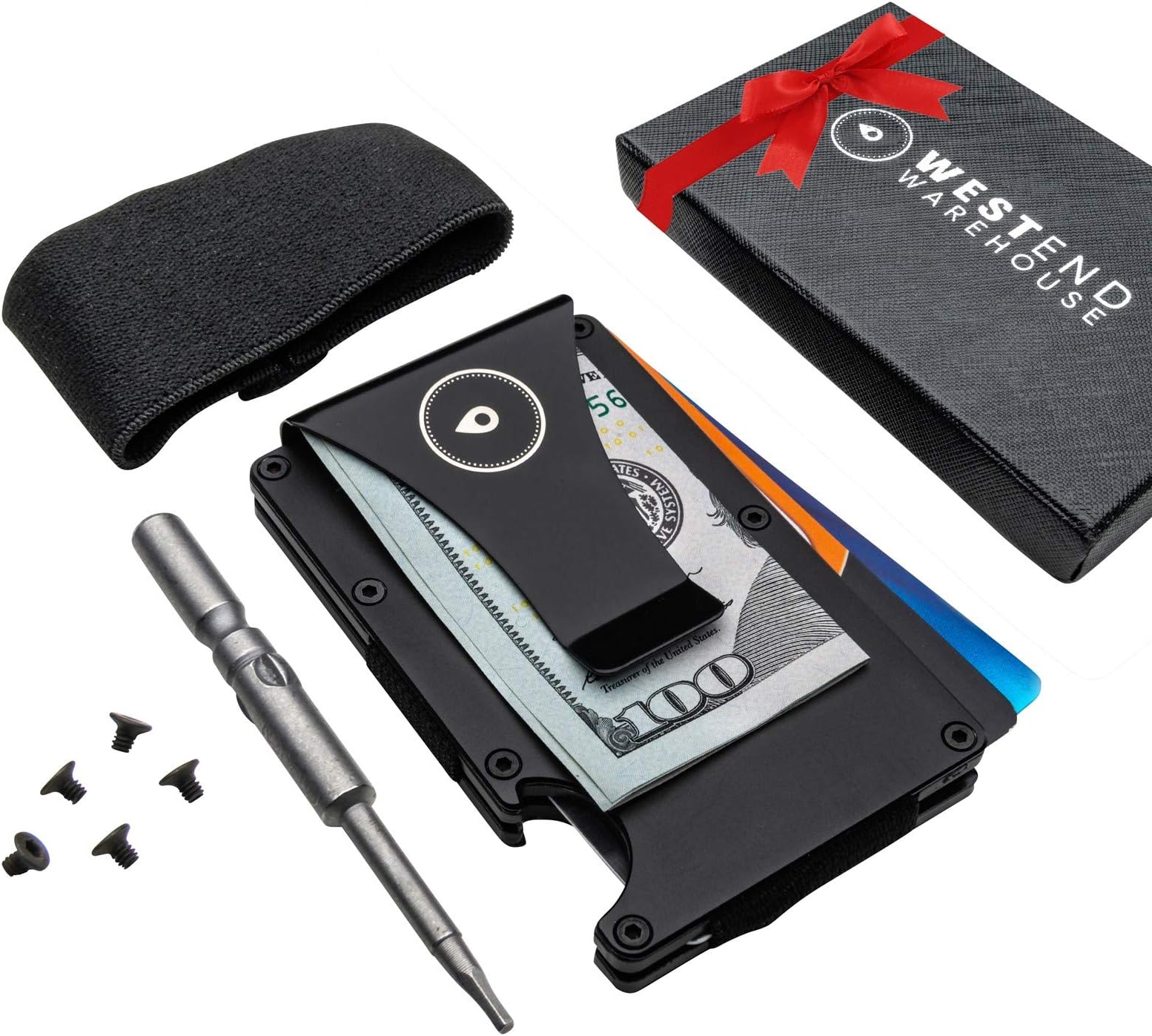 Minimalist Wallet with Credit Card Holder, Money Clip and Bottle Opener for men | Slim Front Pocket | Aluminum RFID Blocking | Maintenance Kit, Instructions and Gift Box