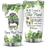Delsakhula Plant Lady Gifts for Plant Lovers Women Travel Tumbler and Plants Lover Coffee Cup Gardening Gifts for Insulated Stainless Steel Travel Tumbler With Lid 20 OZ
