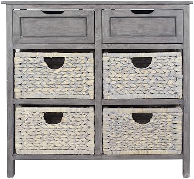 Amazon Com Heather Ann Creations Raleigh Large Farmhouse Entryway Storage Cabinet With 4 Baskets Grey Furniture Decor