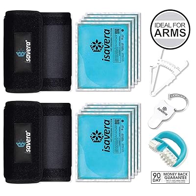 Isavera Arm 'Fat Freezing' System | Arm 'Fat Freezer' / Shaper Wraps for Flabby Arms | Trainer Slimmer Sleeve | Reducing Bands