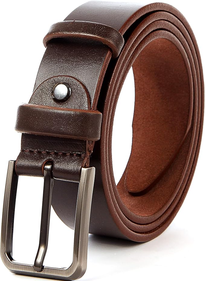 Solid Leather Goods Men's Belt Full Grain Heavy Duty Leather Belts