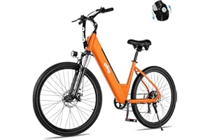 Qlife Cityone Electric Bike for Adults 26" Step-Through 22MPH Ebike with 2.1" Tire,UL2849 Certified Built-in Removable Battery,Peak 750W Motor Ebikes with 7 Speed, Commuter E Bicycle