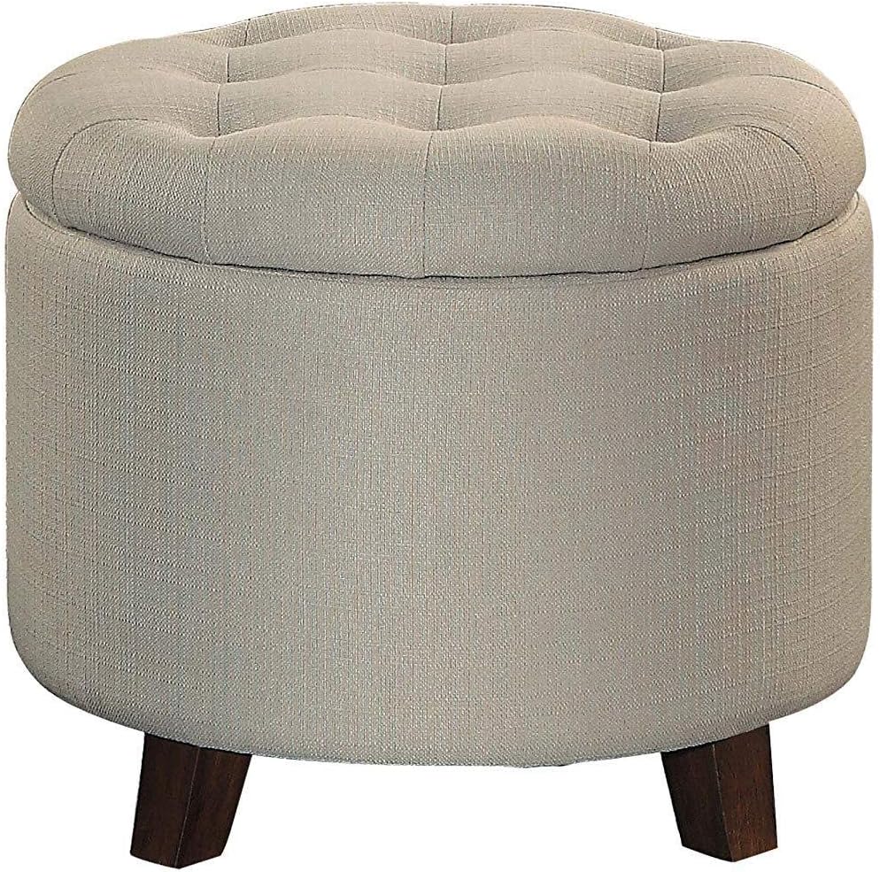 A to Z Furniture Storage Ottoman Upholstered in Fabric with Accent