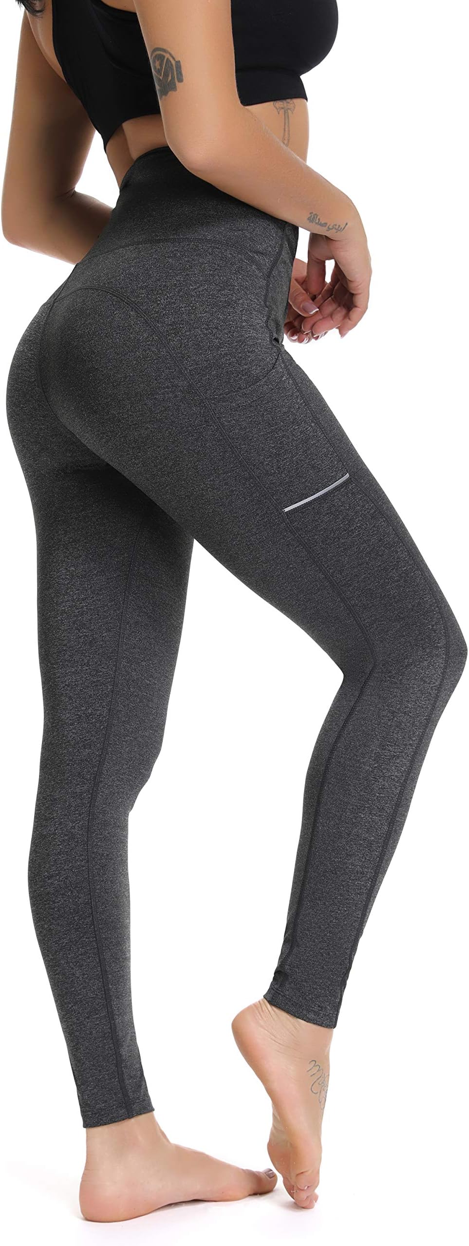 Olacia Yoga Pants with Pocket High Waisted Tummy Control Workout Leggings, Wi.