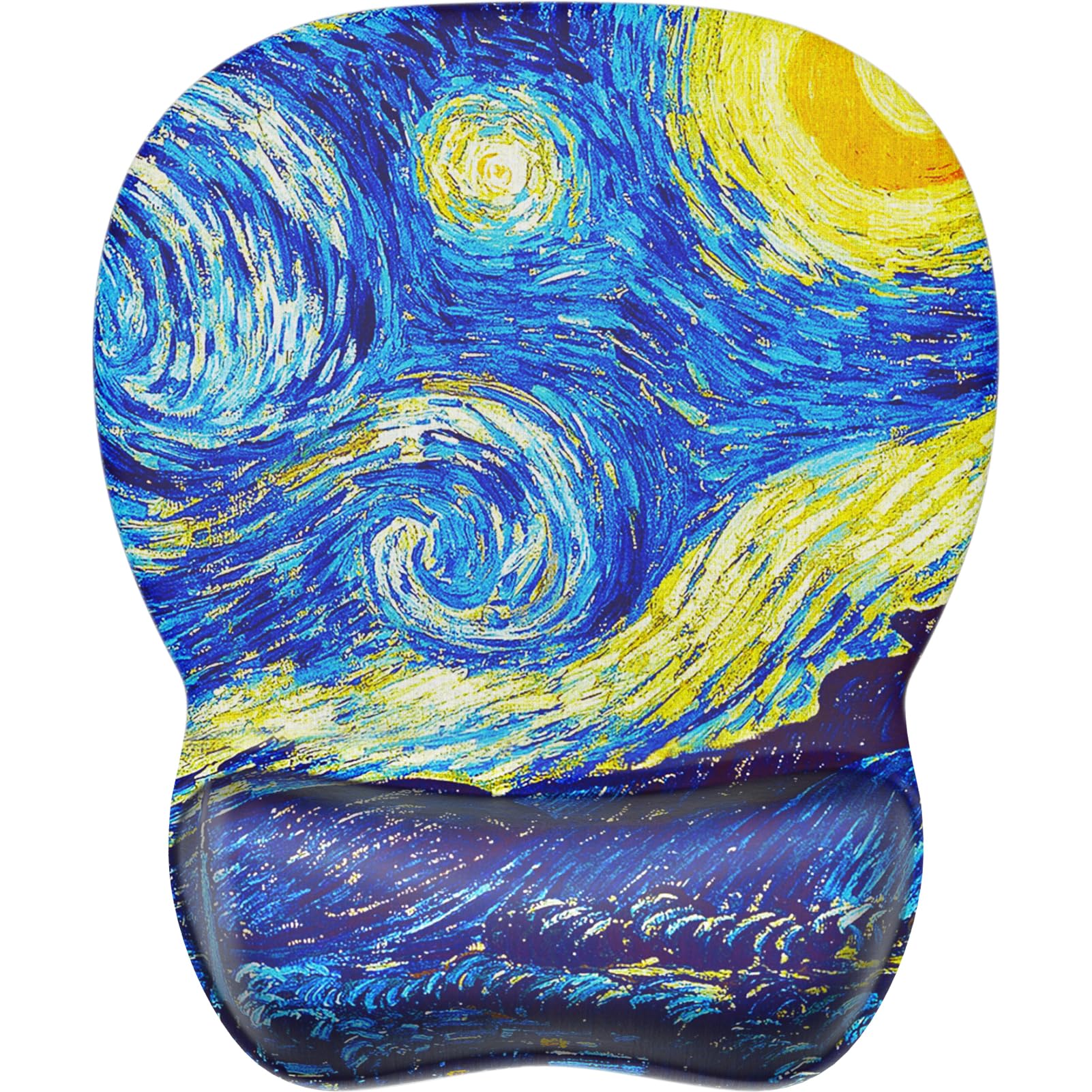 Photo 1 of MROCO Ergonomic Mouse Pad with Gel Wrist Rest, Comfortable Mousepad with Smooth Wrist Support Surface and Non-Slip PU Base for Pain Relief, Computer, Laptop, Office & Home, 9.4 x 8.1 in, Starry Night