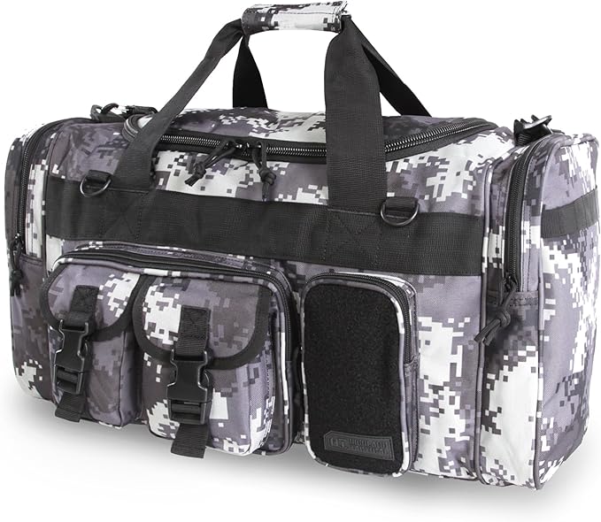 Highland Tactical Men's Ranger Tactical Duffel Bag, Black Digi Camo