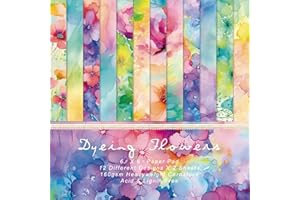 SORKWO 24 Sheets Floral Pattern Paper, 6" x 6" Floral Patterned Cardstock Paper Scrapbooking Supplies Paper Decorative Craft Paper for DIY Card Making Photo Album Junk Journal Décor