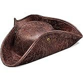 Pirate Costume Hat Women/Men, Pirate Accessories Tricorn Halloween Hat for Adults