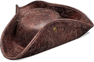 Pirate Costume Hat Women/Men, Pirate Accessories Tricorn Halloween Hat for Adults