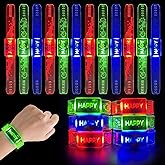M.best 24pcs LED Light Up Bracelets, Glow in The Dark Flashing Wristbands Happy Bracelets Party Favors for Wedding,Sports,Festivals,Concerts,Party