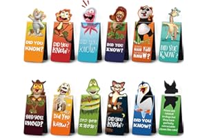 Sepamoon 12 Pcs Magnetic Bookmarks Book Marks Cute Magnet Page Markers Page Clips Funny Animal Bookmarks for Students Teacher Reading Party Favor (Animal Style)