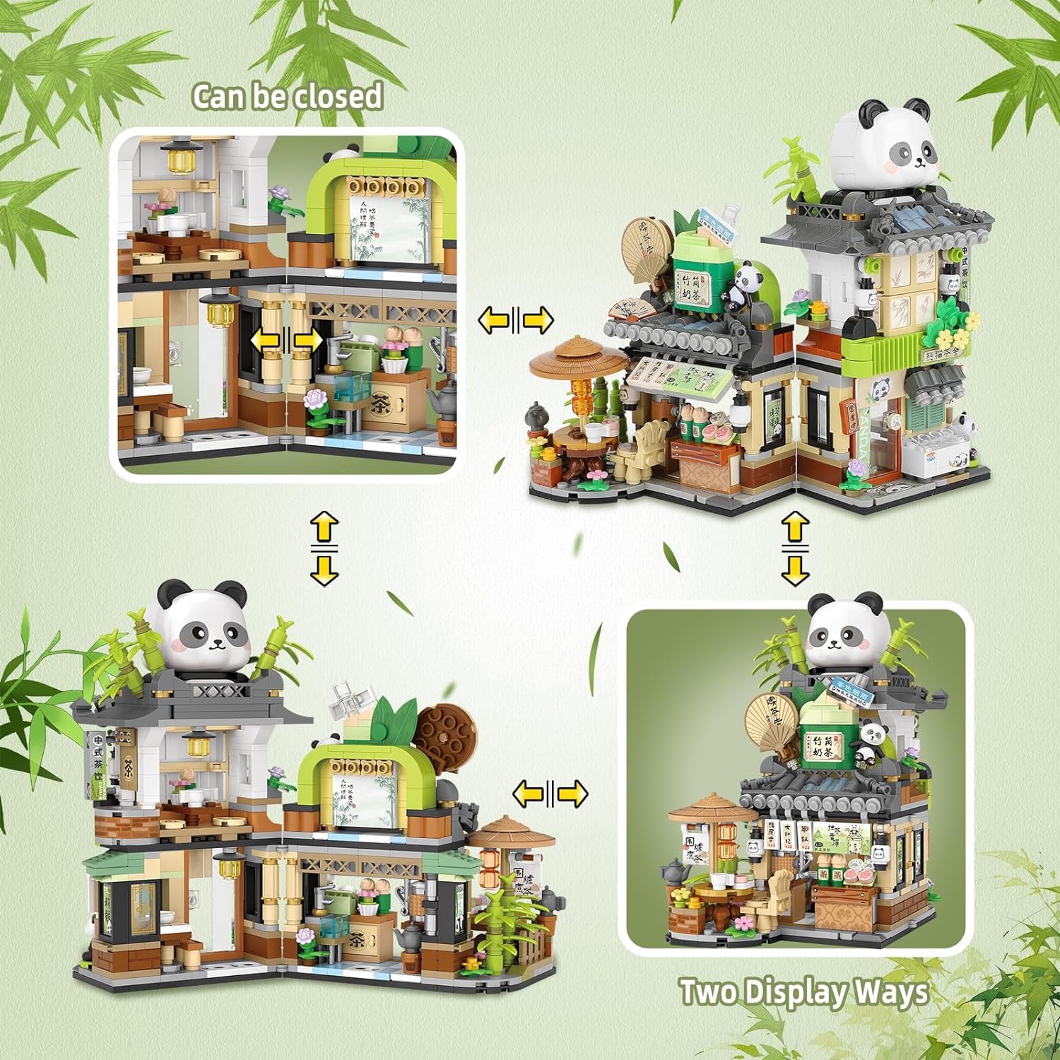 Panda Haus Mini Bausteine, MOC Creative China Toys Friends mädchen 6-12 Model Set, 860 PCS Klemmbausteine Haus Toy Gift (Nicht Kompatibel Mit Lego China Panda Haus) 3