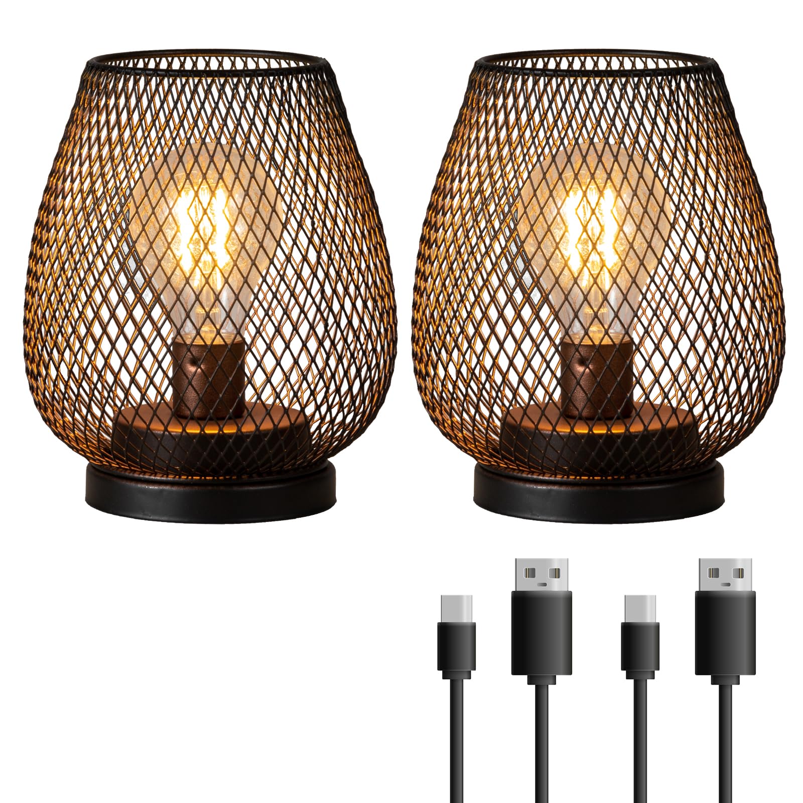 Photo 1 of NEEDOMO 2 Pack Rechargeable Lamp Outdoor Table Lantern, Cordless Table Lantern with Timer Mode, Vintage Decorative Lights Cordless Lamp Indoor Outdoor Patio Bedroom Living Room with LED Bulb