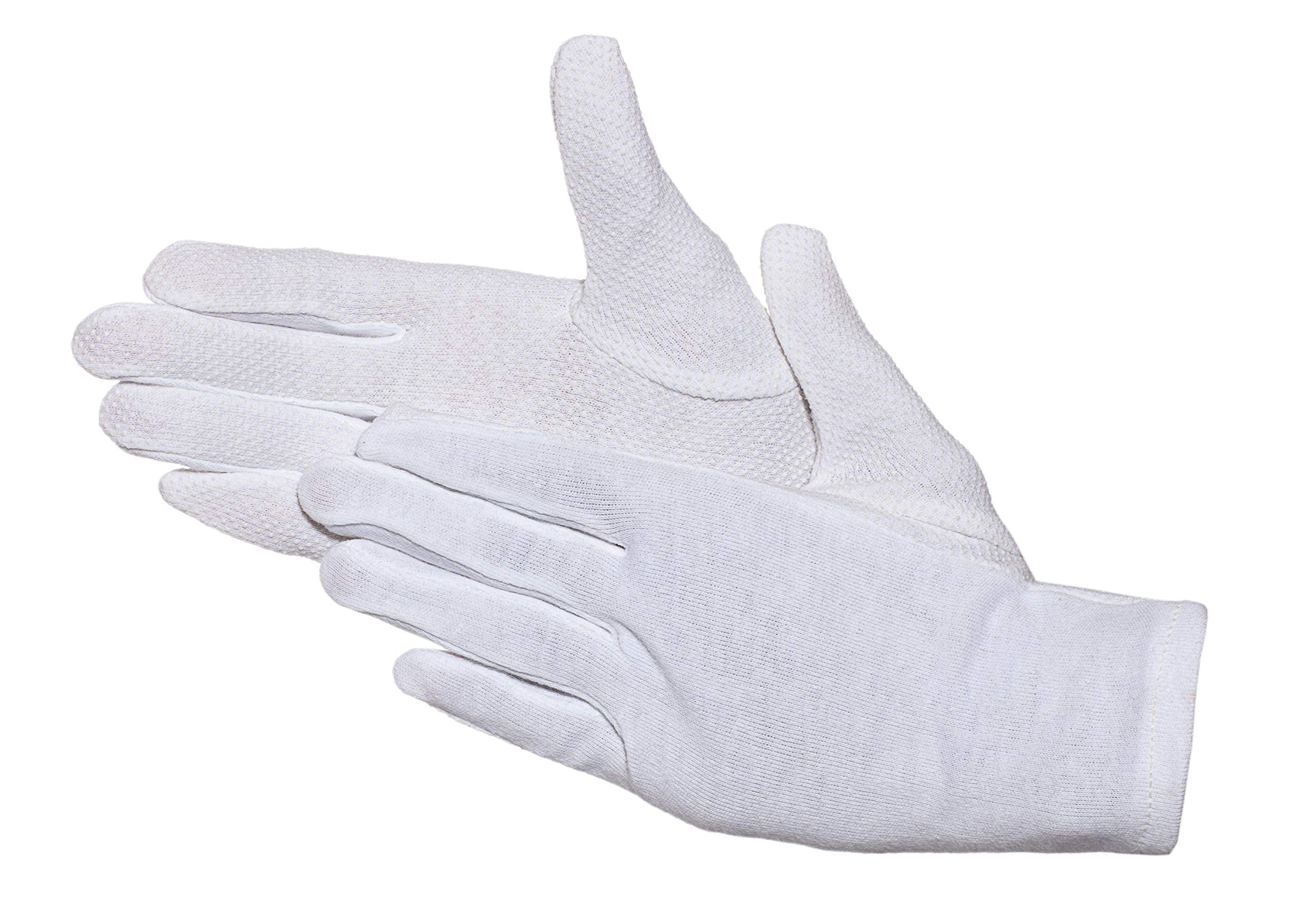 JAH Knitted Cotton/Polyamide Gloves with PVC Grip Dots – Non-Slip Grip for Warehouse, Assembly & Shipping