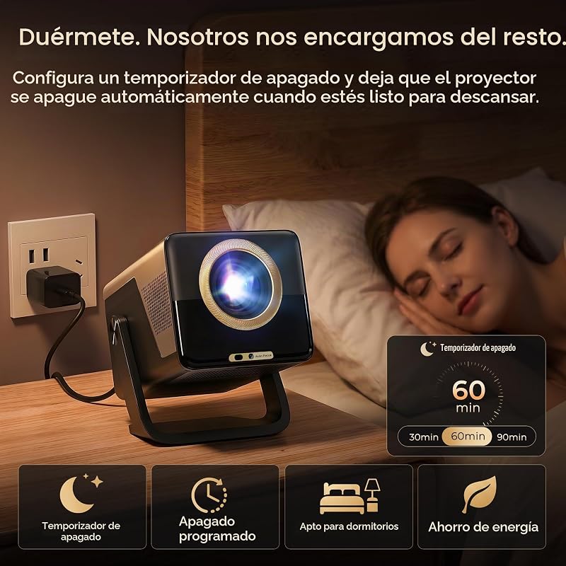 Google TV Proyector Portatil con Netflix, 938 ISO, Soporte 4K, Dolby 20W — foto 8 de 8