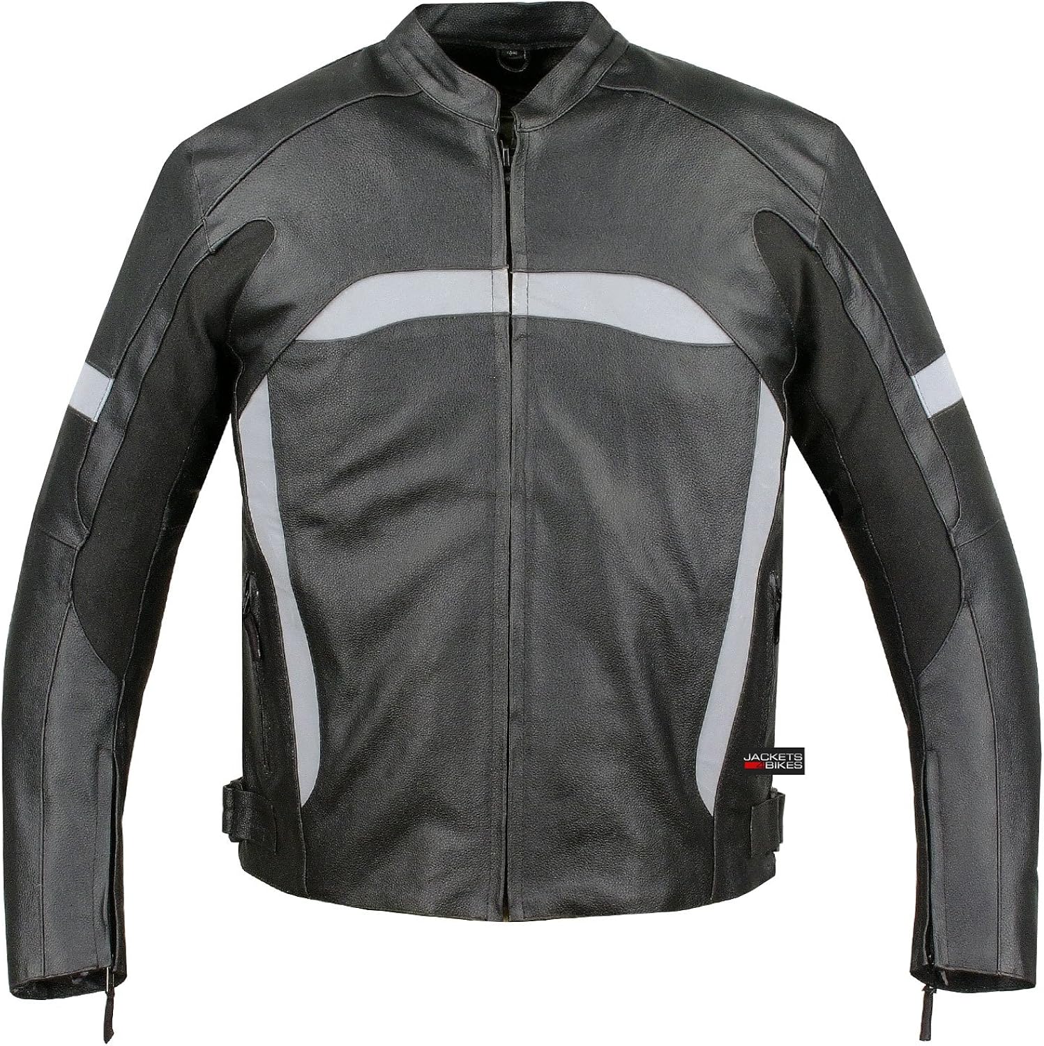 Reflective Star Motorcycle Leather Jacket Biker Armor Black
