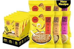 immi Variety Pack Ramen – Spicy “Beef,” Black Garlic “Chicken” & Tom Yum “Shrimp” – Vegan, High Protein Ramen Noodles – Low Carb, Zero Sugar – Healthy Keto-Friendly Ramen Bowls, 6-Pack
