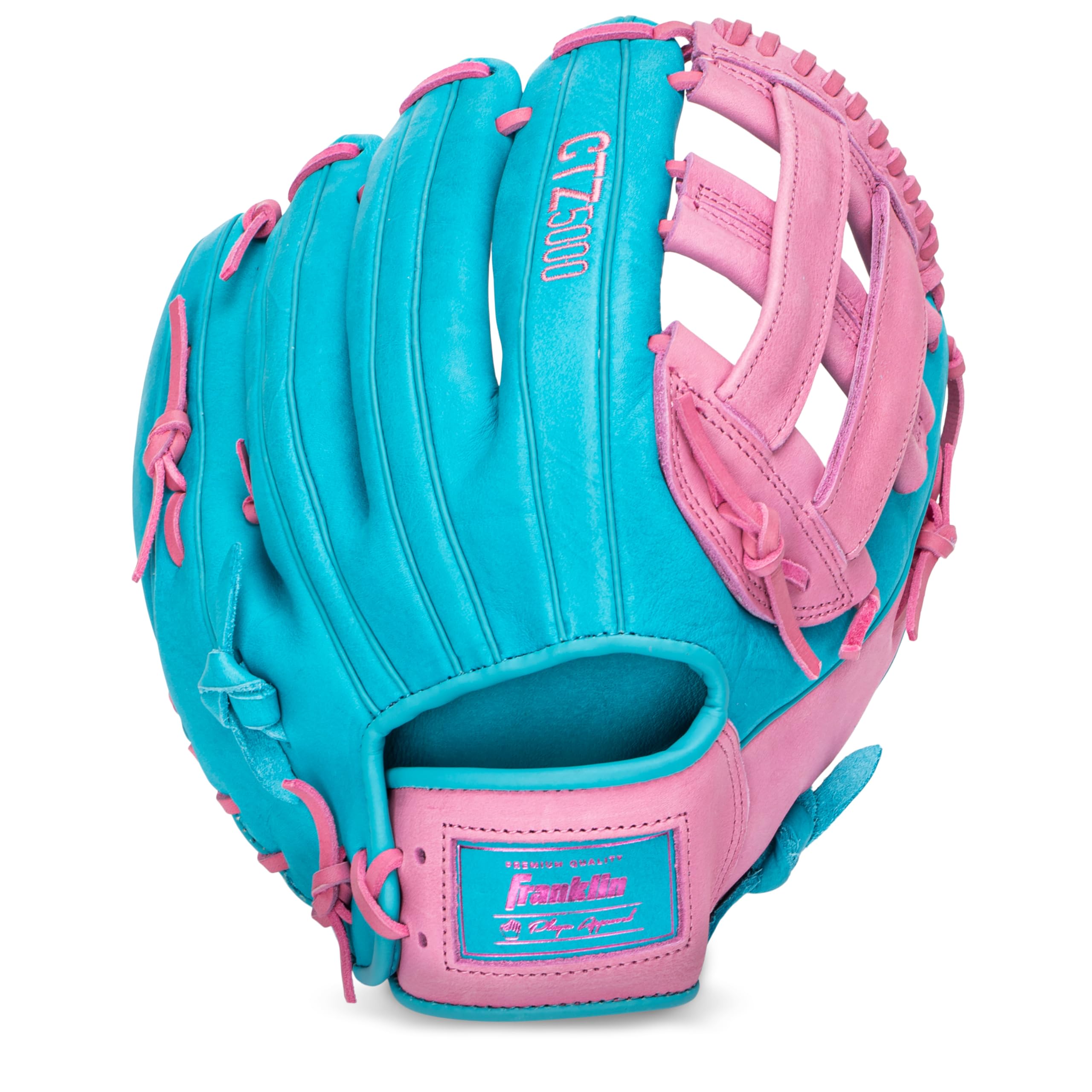 Franklin Sports CTZ5000 Baseball Fielding Glove - Men's Adult + Youth Baseball Mitt - Blue/Pink Cowhide Leather Glove - 12.5" H-Web Image Franklin Sports CTZ5000 Baseball Fielding Glove - Men's Adult + Youth Baseball Mitt - Blue/Pink Cowhide Leather Glove - 12.5" H-Web Image