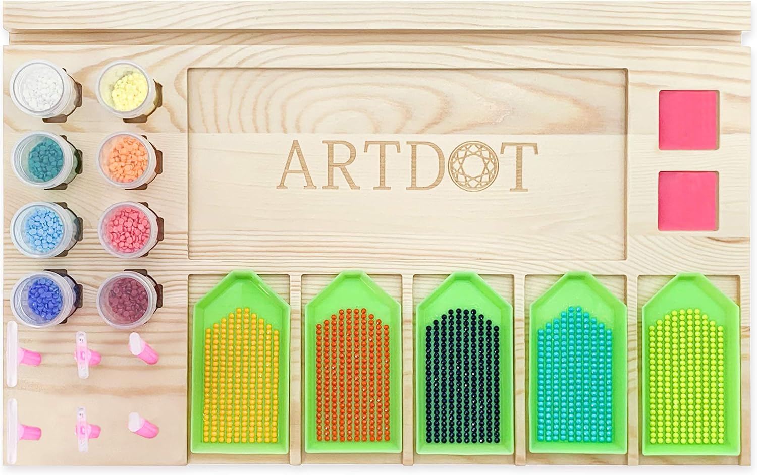 ARTDOT 5D Diamond Painting Palette Wooden Portable Tray Organizer