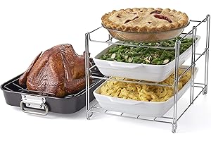 Nifty Solutions Oven Insert with Large Non-Stick 3-Tier Baking Rack, ROASTING PAN INCLUDED, Charcoal and Chrome