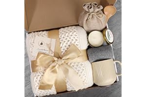 GIFTPEAK Get Well Soon Gifts for Women, Self Care Gifts for Women After Surgery, Birthday Box, Thinking of You Gift Basket Package Relaxing Spa Gift Set, Feel Better Relaxing Encouraging Box (Ivory)