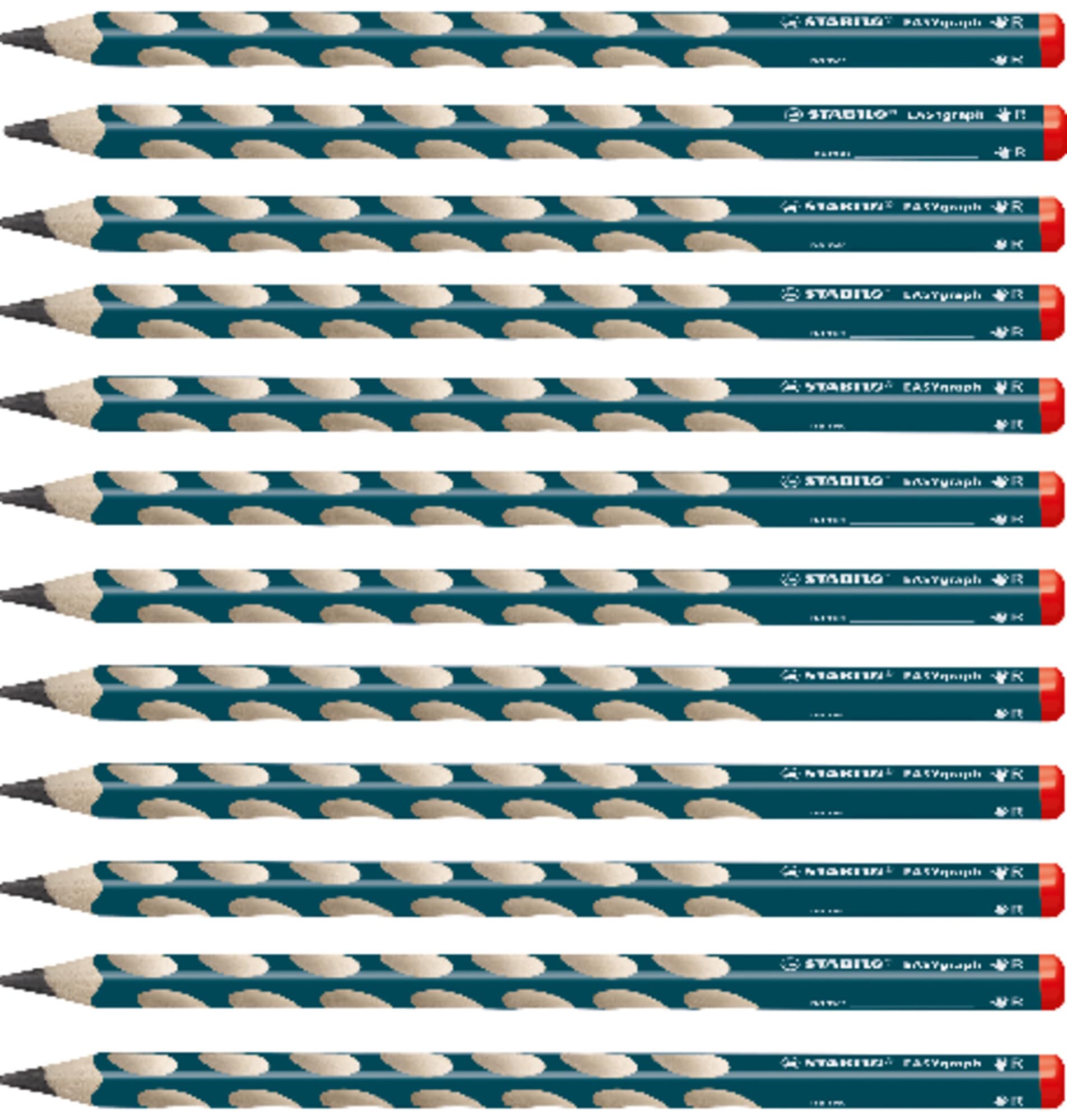 Ergonomic Graphite Pencil - STABILO EASYgraph - Right-Handed - Petrol - Pack of 12 - B — image 1
