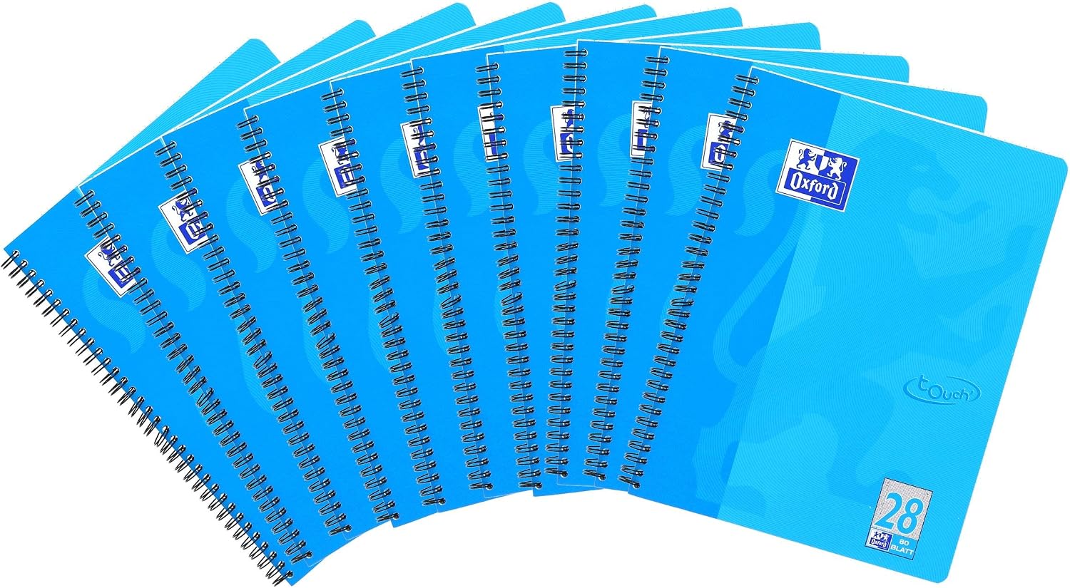 Oxford Writing pad 400086492 "Touch" Squared, Sea Blue 10 Blue (sea Blue), meerblau, a4+