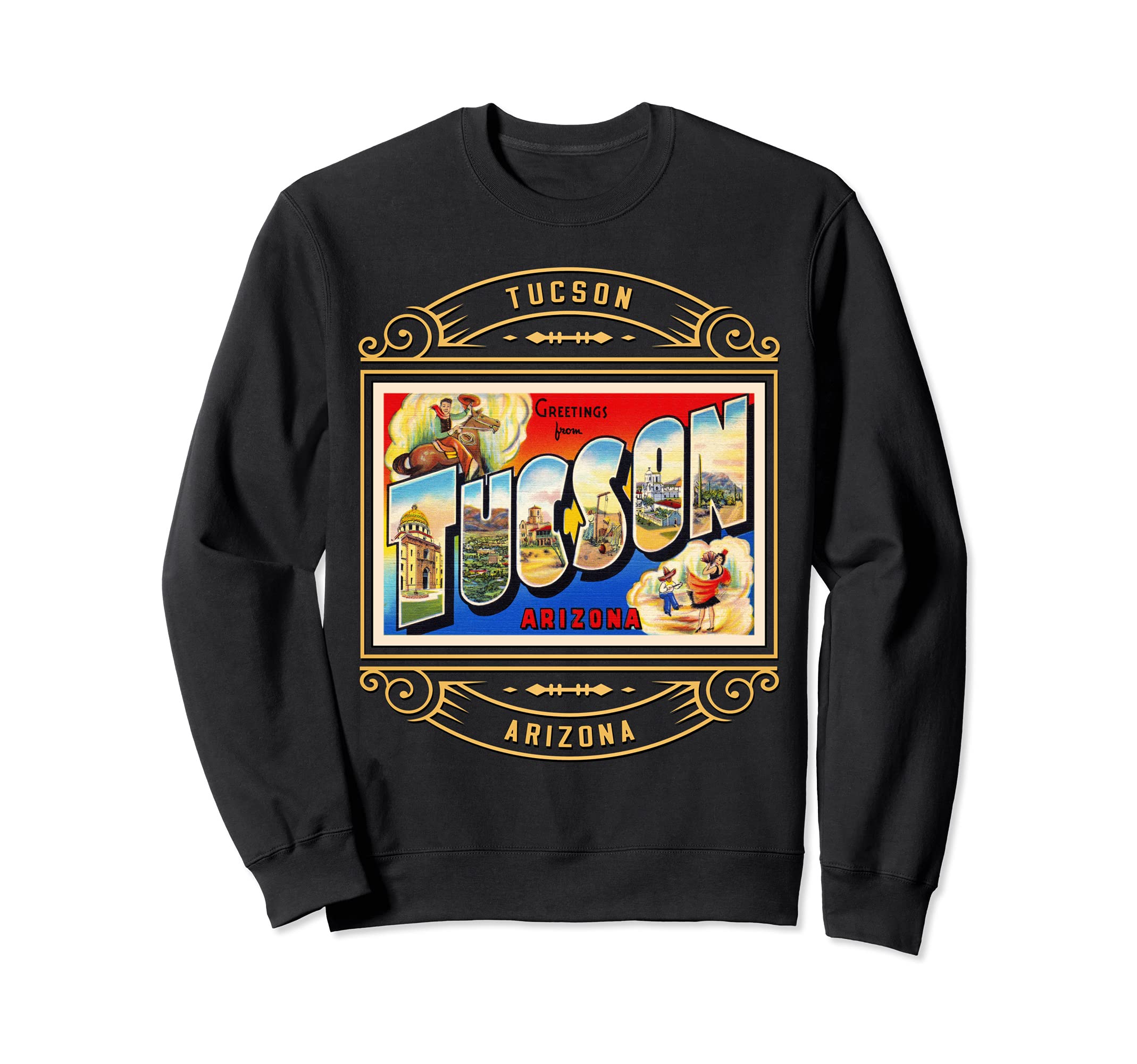 Tucson Arizona AZ Large Letter Travel Postcard 1 Sweatshirt