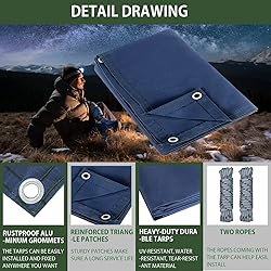 FoundGo Canvas Tarp 10'*16' Heavy Duty Water