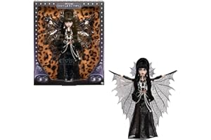 Monster High Doll, Elvira, Mistress of The Dark Collectible in Black Faux Leather Dress with Silvery Batwing Cape and Premium Accessories (Amazon Exclusive)