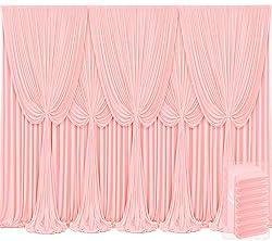 8 Panels Blush Pink Backdrop Curtains for Wedding