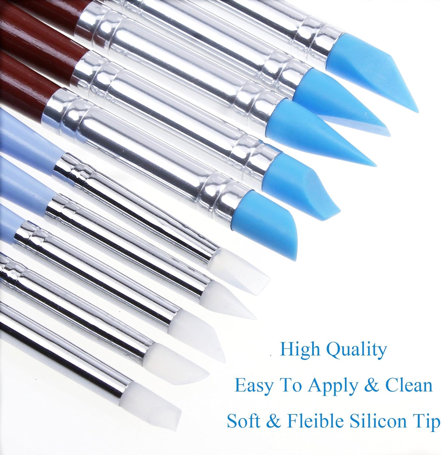 Ejiubas Clay Sculpting Tools Polymer Stylus Tool Set 5 X 2 Way Dotting Tool Modeling Clay 5 Pcs Rubber Brushes Wipe Out Tool Pottery Supplies Ceramics Tool Kit 10Pcs