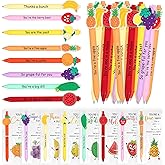 36 Sets Inspirational Fruit Pens Gifts Bulk Employee Appreciation Gifts Motivational Fruit Ballpoint Pen with Emotional Support Positive Cards Thank You Gift for Coworker Staff Teacher Team Volunteer
