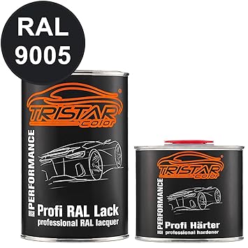 TRISTARcolor RAL 9005 Tiefschwarz Matt 2K Autolack 1,5 Liter / 1500 ml Dose inkl. Härter