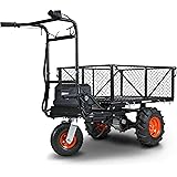 SuperHandy Utility Service Cart Power Wagon Wheelbarrow Electric 48V DC Li-Ion Powered 500Lbs Load and 1000Lbs+ Hauling Capac