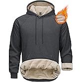 MAGCOMSEN Men's Sherpa Hoodie Heavyweight Fleece Lined Thick Winter Thermal Athletic Sweatshirt with Kangaroo Pocket