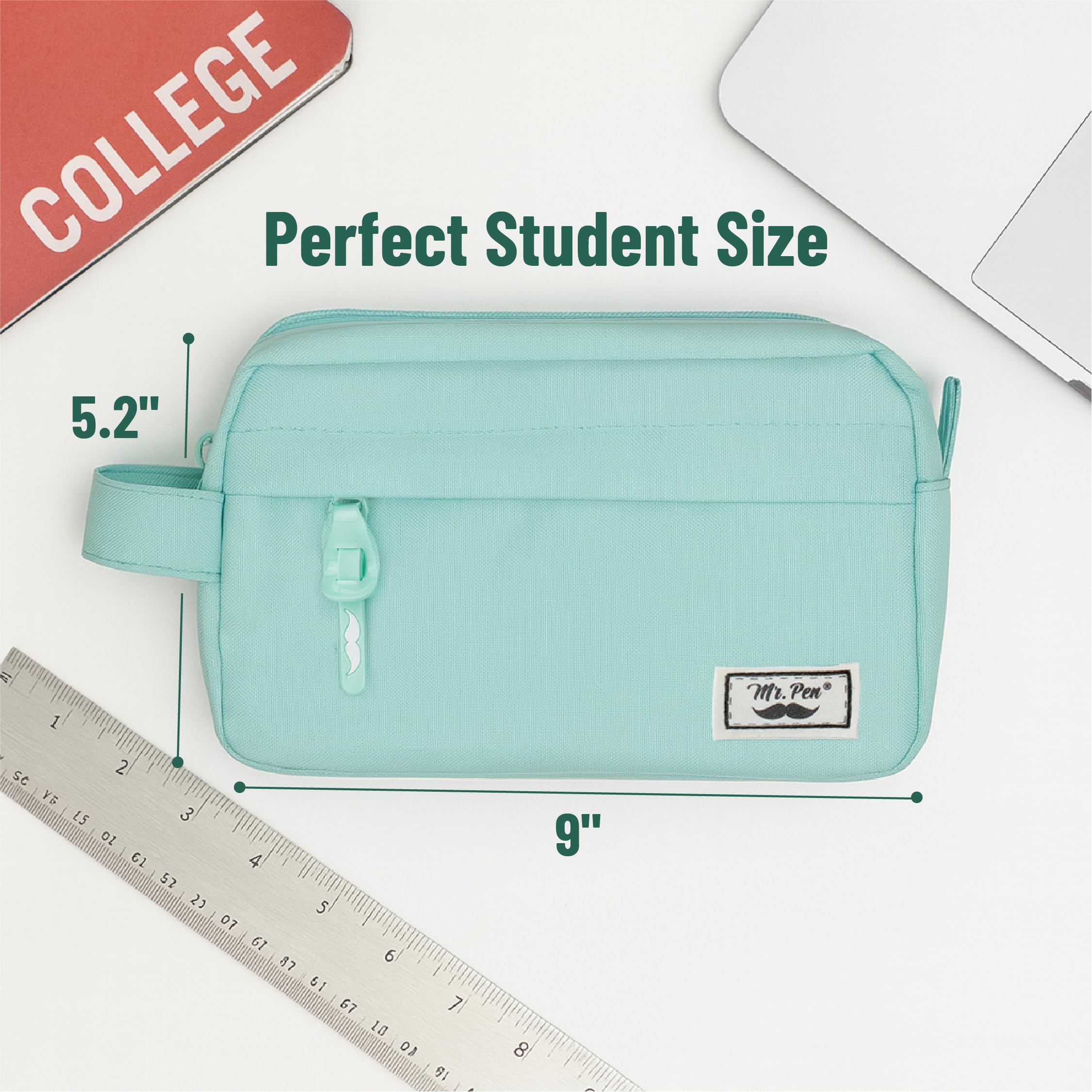 Mr. Pen- Large Capacity Pencil Case, Mint Green, Pencil Pouch, Pencil Bag, Pen Case