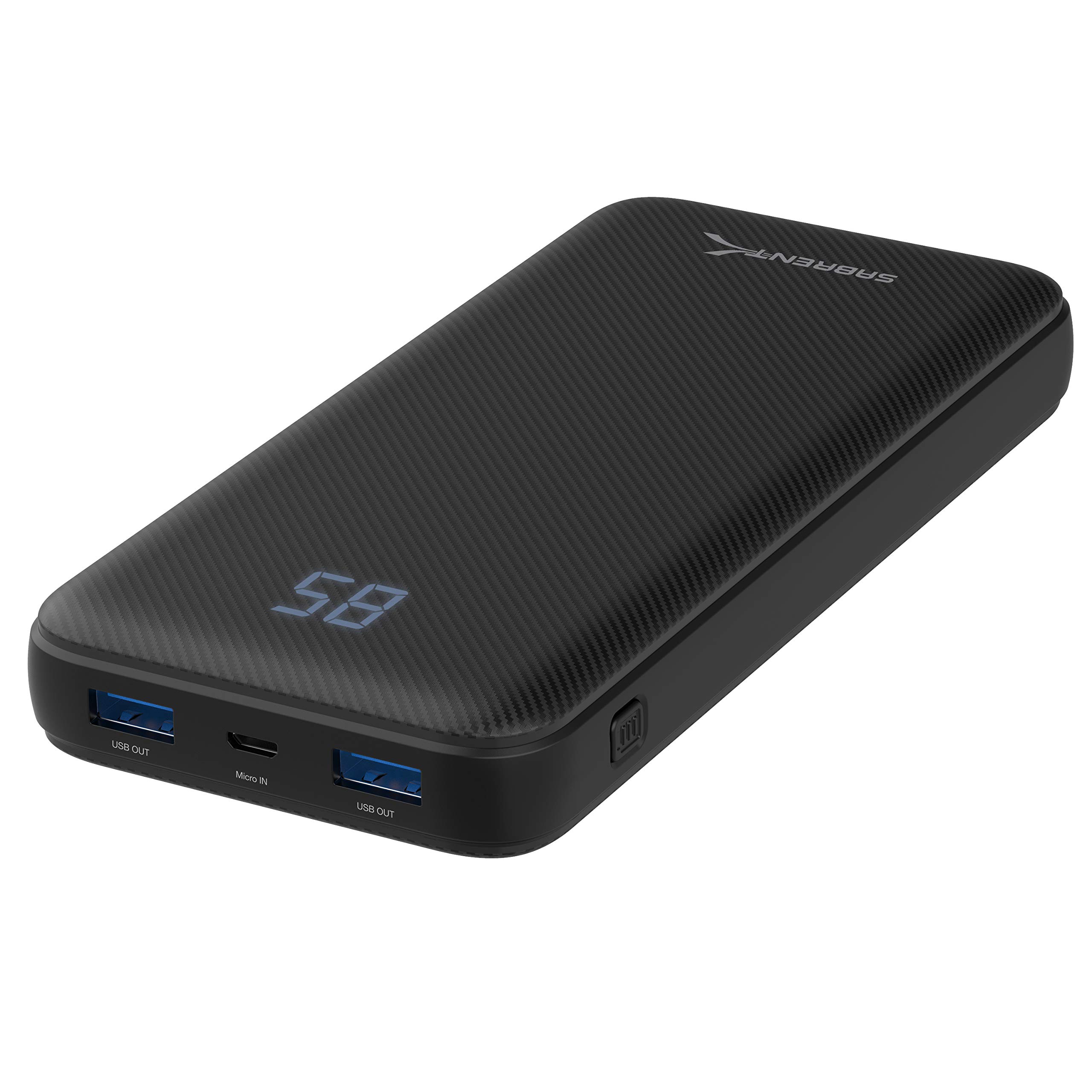 Sabrent Power Bank, Portable Charger 20000mAh High-Speed USB C Input & Output Phone Battery Pack for iPhone, Samsung (PB-Y20B)