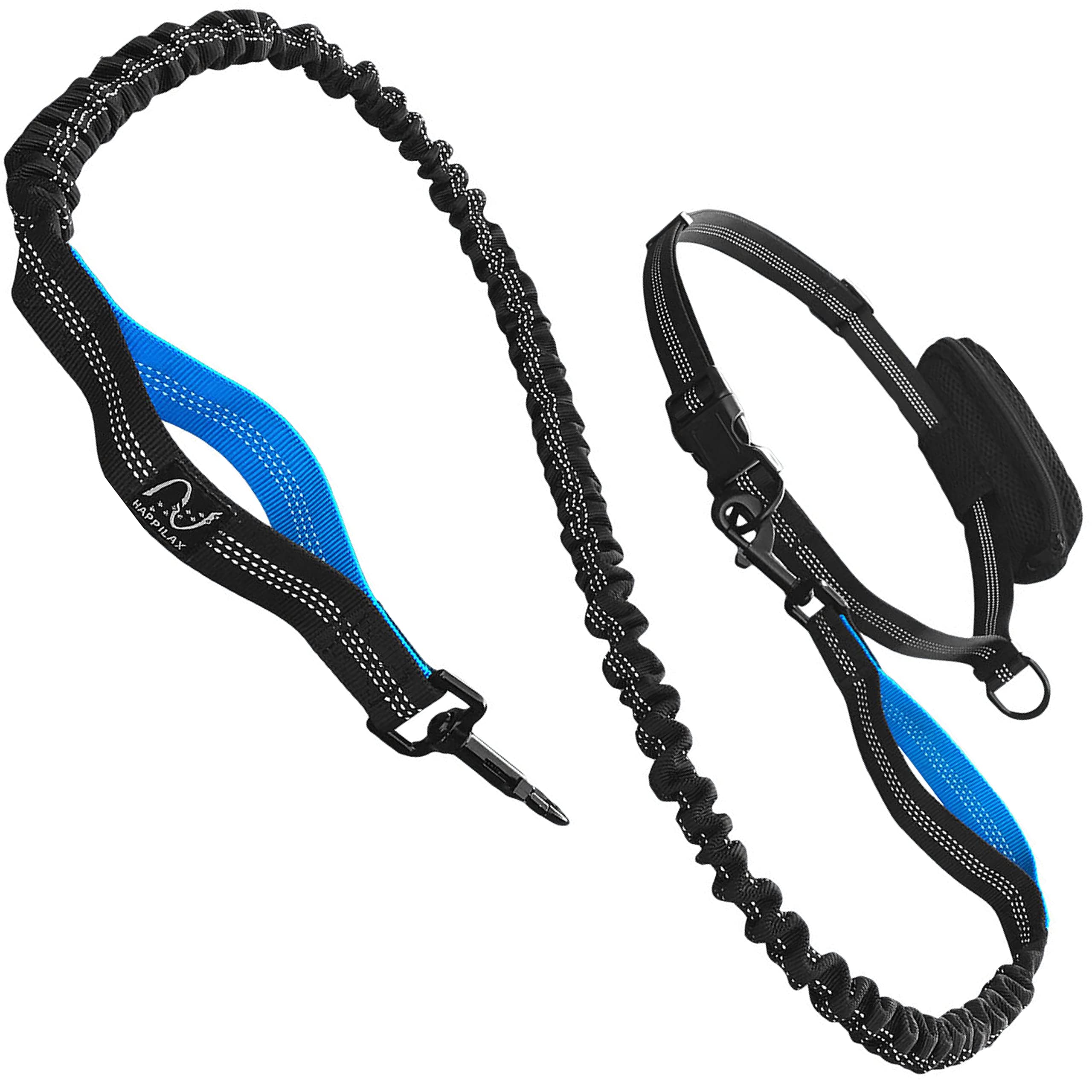 Happilax Dog Running Lead, Elastic Reflective Lead with Belly Strap, Up To 100 KG, 100-160 CM