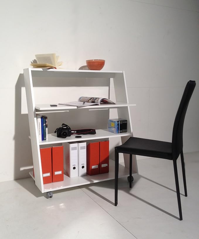 Rollbarer Schreibtisch 'SYDNEY' in weiß B 95 x T 50 x H 106,5 cm